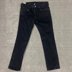 J. CREW 484 Slim Kaihara Denim Jeans Men's 31 x 30 Measures 31 x 29 Black Cotton